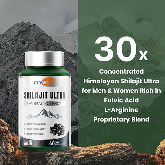 Shilajit with Fulvic Acid & L-Arginine – Energy, Stamina & Immune Support, 60 Capsules