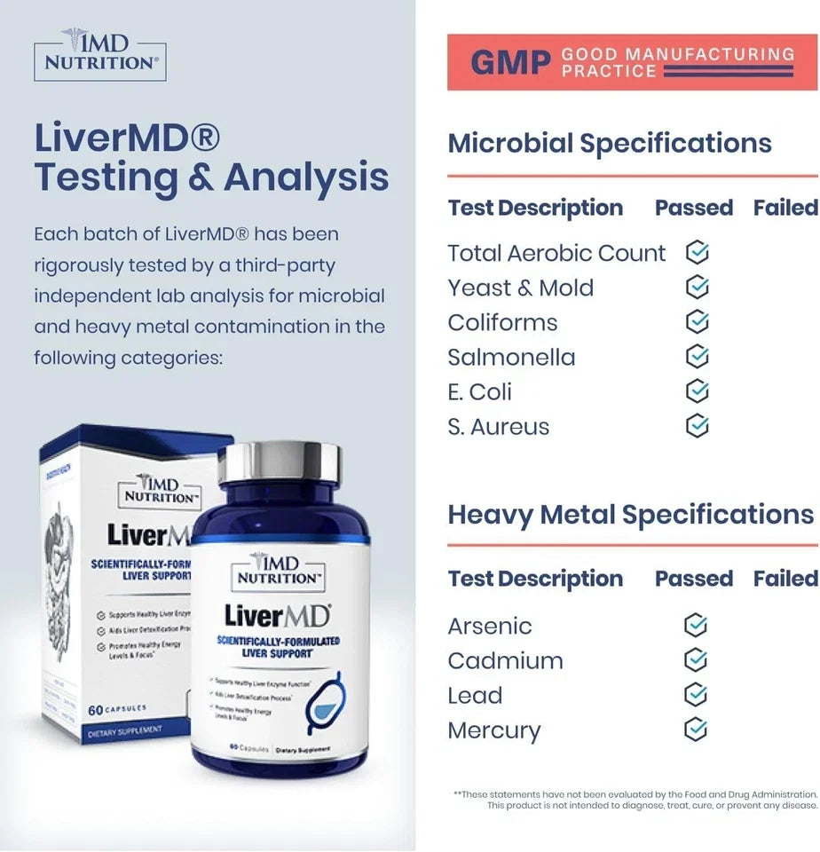 1MD LiverMD Liver Repair Support Supplement New Sealed 60 Capsules
