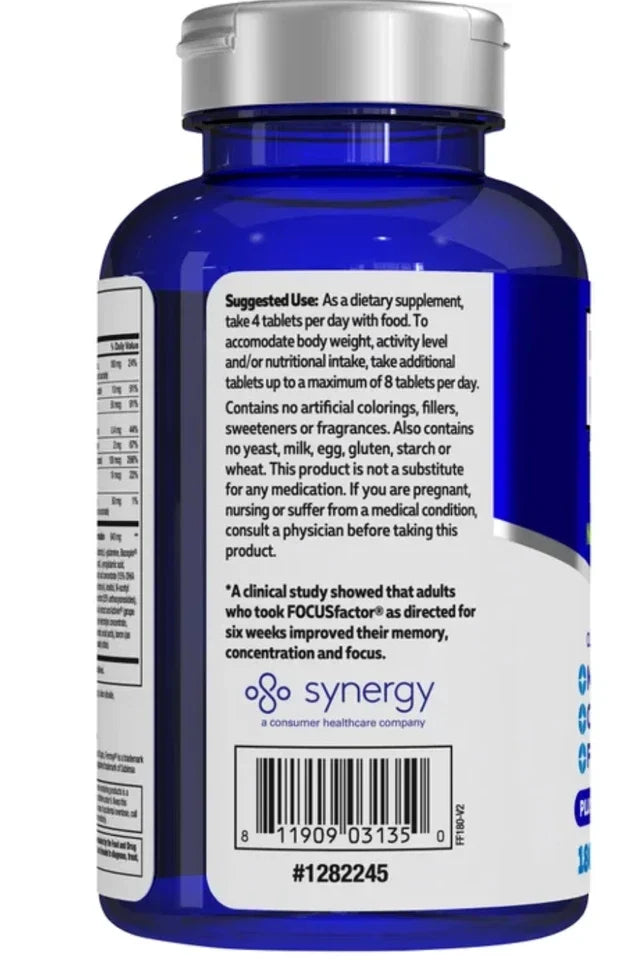 Focus Factor Brain Supplement Memory Concentration Multivitamin 180 Tablets
