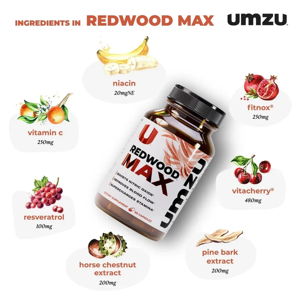 UMZU Nitric Oxide Booster Redwood Max 1 Month Supply