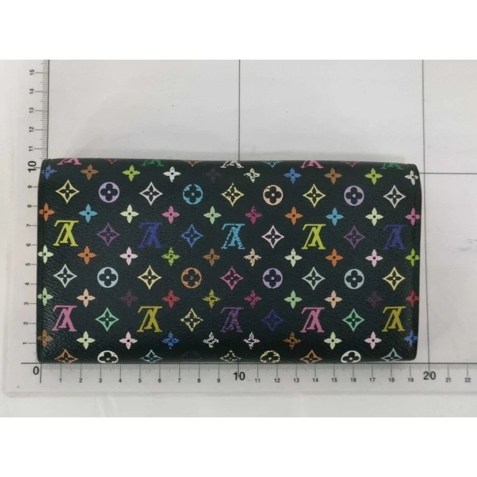 LOUIS VUITTON Portefeuille Sarah Long Wallet M93533 Black Monogram Multicolore