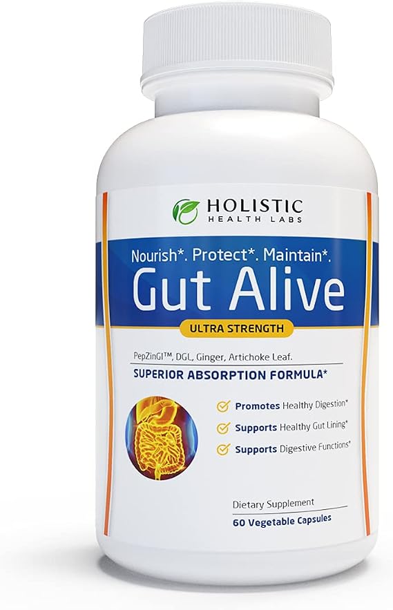 Holistic Health Labs Gut Alive – Digestive Support, 60 Capsules, 3-Pack