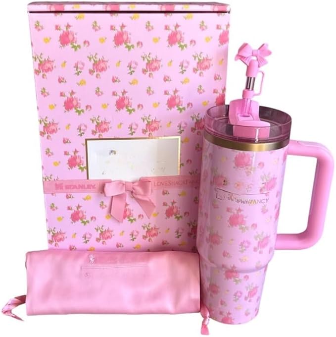 LoveShackFancy Quencher Tumbler 40oz – Pink, With Box