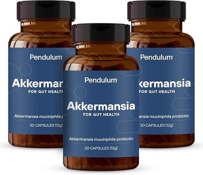 Akkermansia Probiotic with Prebiotic Fiber – 30 Capsules, 3-Pack