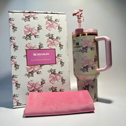 Stanley x Love Shack Fancy Ribbon Rosa 40oz Quencher NEW