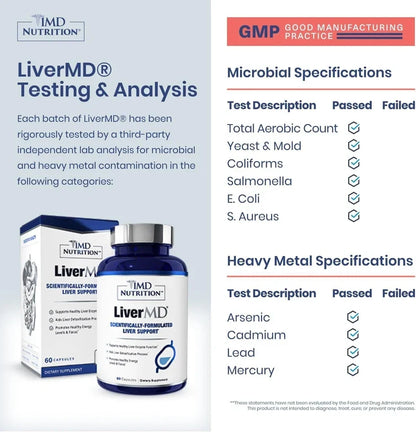 1MD LiverMD Liver Repair Support Supplement New Sealed 60 Capsules