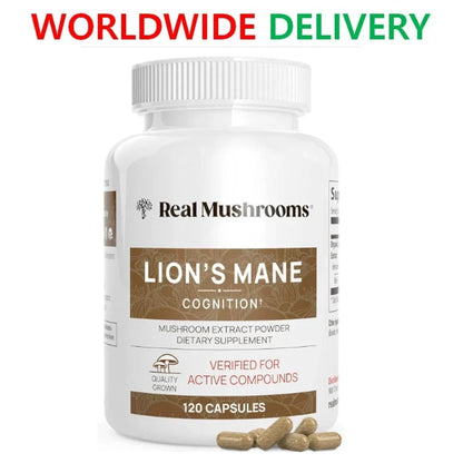 Real Mushrooms Organic Lions Mane Mushroom Capsules - 120 Count