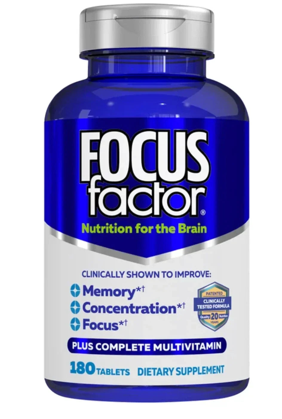 Focus Factor Brain Supplement Memory Concentration Multivitamin 180 Tablets