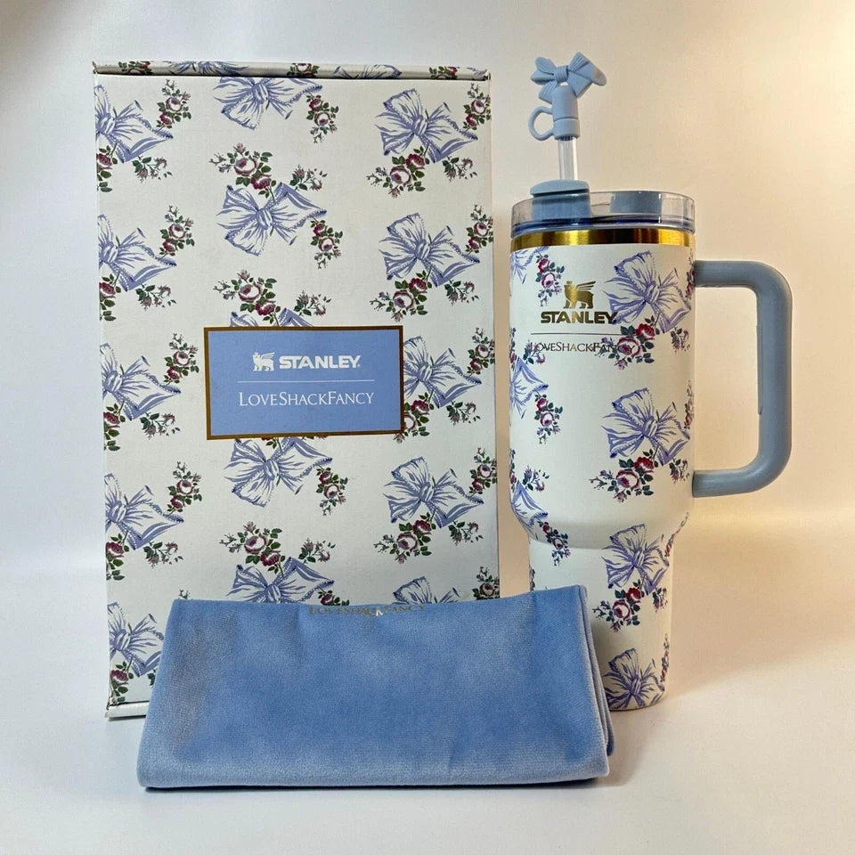 Stanley x Love Shack Fancy Ribbon Rosa 40oz Quencher NEW