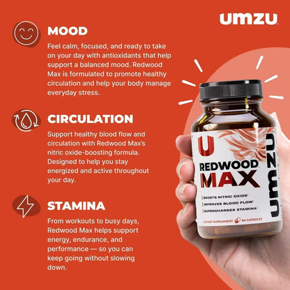 UMZU Nitric Oxide Booster Redwood Max 1 Month Supply