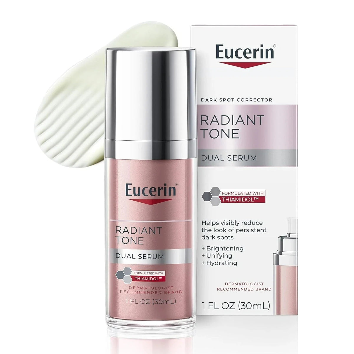 Eucerin Radiant Tone Dual Serum With Thiamidol, Dark Spot Corrector 1 Fl Oz NEW