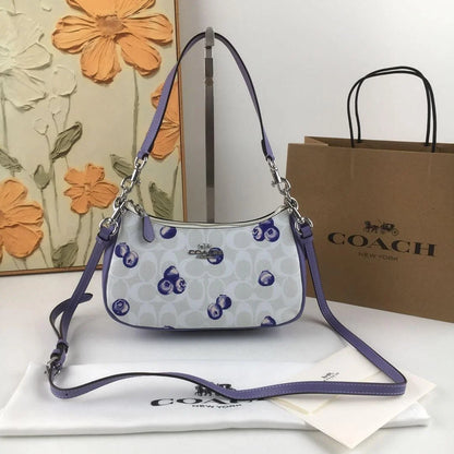 COACH CR292 Teri 2way Shoulder Signature Canvas Blueberry