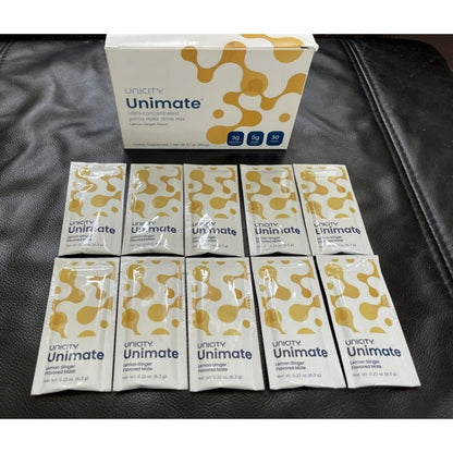 Unicity Unimate Lemon Ginger 30 Stick Packs NEW/SEALED Free Shipping