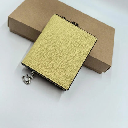 COACH Classic Cartoon Print PEANUTS Yellow Zipper Foldable Wallet