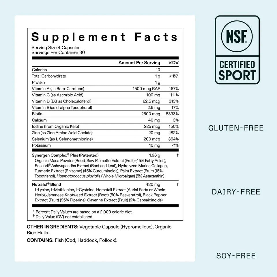 Nutrafol Women's Balance Hair Growth Supplements, Ages 45 and Up