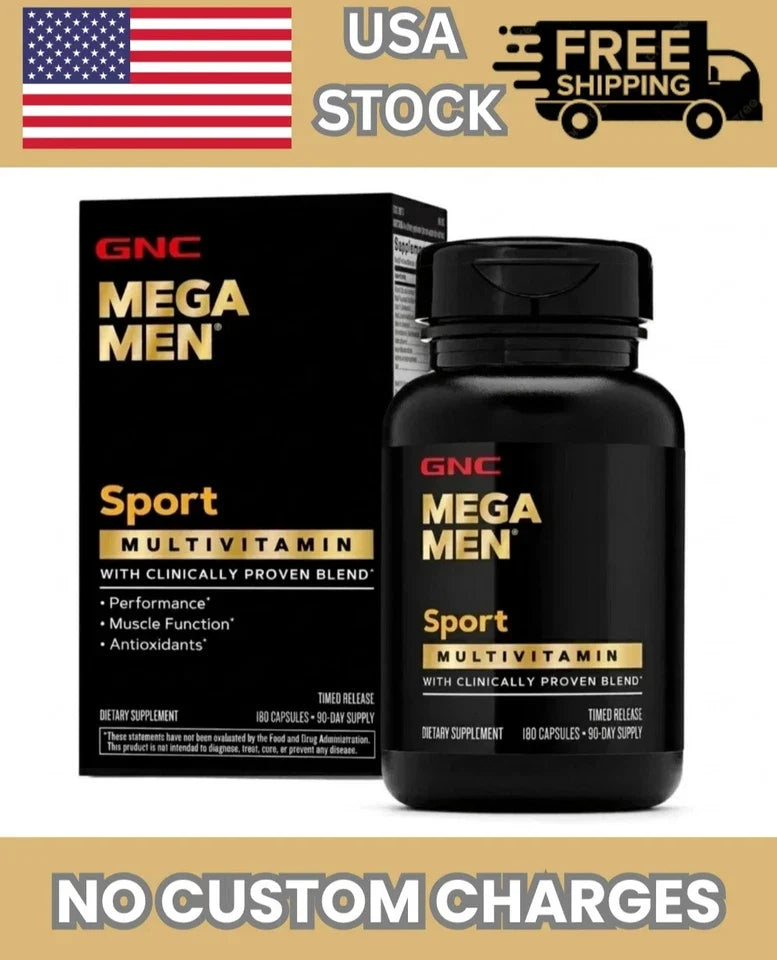 Gnc Mega Men Sports Vitamin 180 Caplets Free Shipping Expiry 12/2027