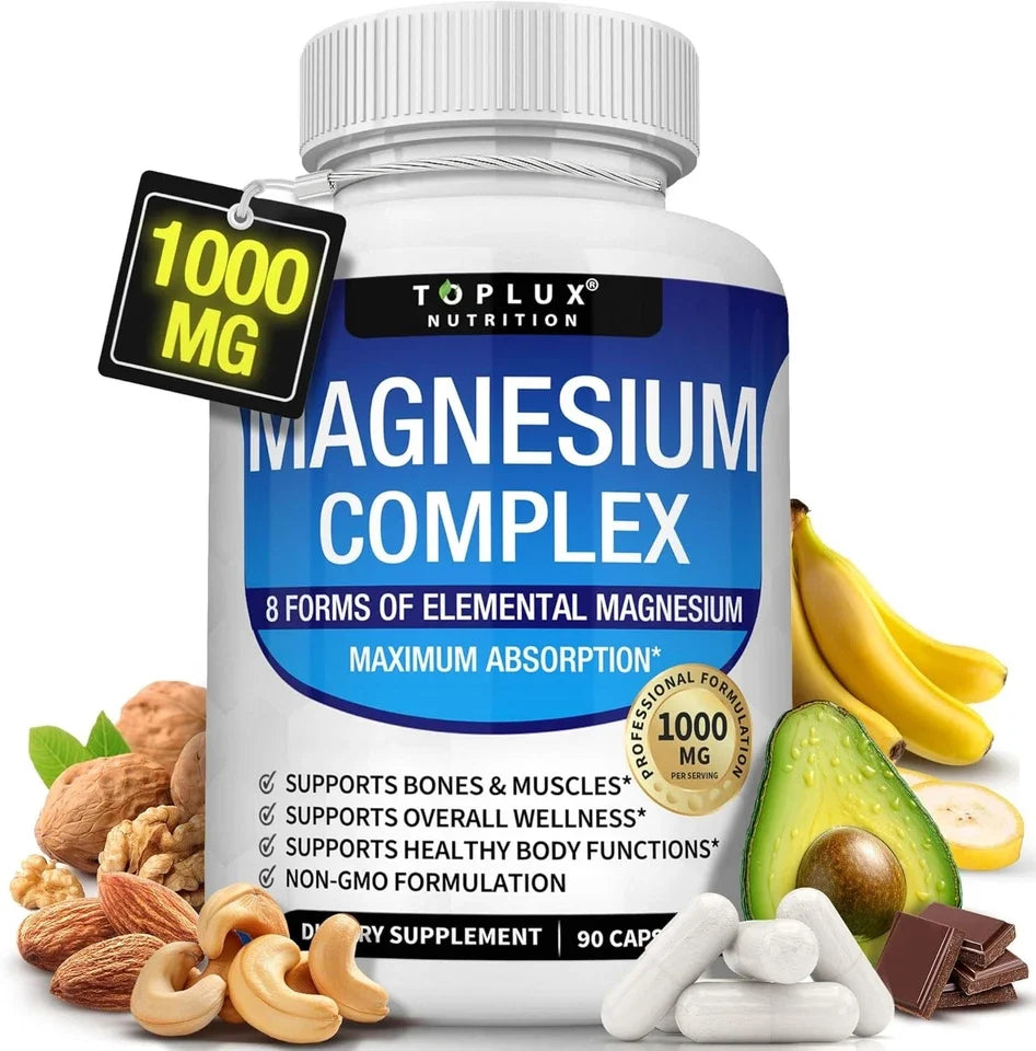 Improved Toplux Nutrition Magnesium Complex Supplement for Bones Absorption