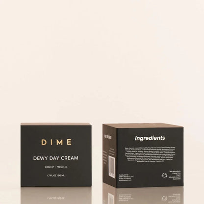 DIME Beauty Dewy Day Cream, Morning Face Moisturizer with Rosehip Oil and Tremel