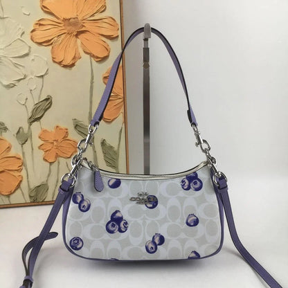 COACH CR292 Teri 2way Shoulder Signature Canvas Blueberry