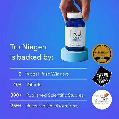 TRU NIAGEN – Nicotinamide Riboside (NR) NAD+ Supplement, 300mg, 30 Capsules